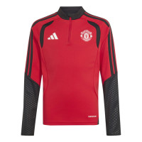 adidas Manchester United Trainingspak 1/4-Zip 2026-2027 Kids Rood Zwart Wit