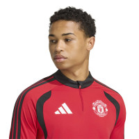 adidas Manchester United Trainingspak 1/4-Zip 2026-2027 Rood Zwart Wit