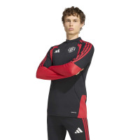 adidas Manchester United Trainingspak 1/4-Zip 2026-2027 Zwart Rood Wit