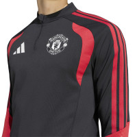 adidas Manchester United Trainingspak 1/4-Zip 2026-2027 Zwart Rood Wit