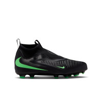 Nike Phantom 6 High Academy Gazon Naturel Artificiel Chaussures de Foot (MG) Enfants Noir Vert Vif