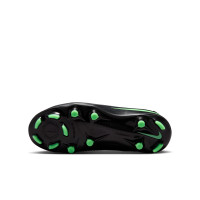 Nike Phantom 6 High Academy Gazon Naturel Artificiel Chaussures de Foot (MG) Enfants Noir Vert Vif