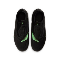 Nike Phantom 6 High Academy Gazon Naturel Artificiel Chaussures de Foot (MG) Enfants Noir Vert Vif