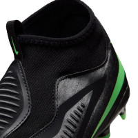 Nike Phantom 6 High Academy Gazon Naturel Artificiel Chaussures de Foot (MG) Enfants Noir Vert Vif
