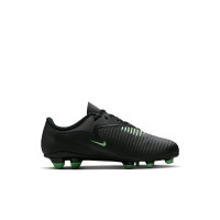 Nike Phantom 6 Low Club Gazon Naturel Artificiel Chaussures de Foot (MG) Tout-Petits Noir Vert Vif