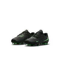Nike Phantom 6 Low Club Gazon Naturel Artificiel Chaussures de Foot (MG) Tout-Petits Noir Vert Vif