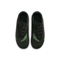 Nike Phantom 6 Low Club Gazon Naturel Artificiel Chaussures de Foot (MG) Tout-Petits Noir Vert Vif
