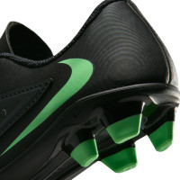 Nike Phantom 6 Low Club Gazon Naturel Artificiel Chaussures de Foot (MG) Tout-Petits Noir Vert Vif
