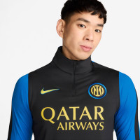 Pull Haut d'Entraînement Nike Inter Milan Strike 1/4-Zip 2026-2027 Noir Bleu Doré Jaune