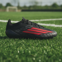 adidas F50 Elite Gazon Naturel Chaussures de Foot (FG) Noir Rouge Gris Foncé
