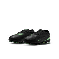 Nike Phantom 6 Low Pro Gazon Naturel Artificiel Chaussures de Foot (MG) Noir Vert Vif