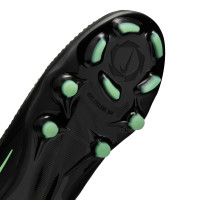Nike Phantom 6 Low Pro Gazon Naturel Artificiel Chaussures de Foot (MG) Noir Vert Vif