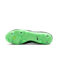 Nike Tiempo Maestro Academy Crampons Vissés Chaussures de Foot (SG) Anti-Clog Noir Vert Vif Gris Argenté