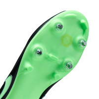 Nike Tiempo Maestro Academy Crampons Vissés Chaussures de Foot (SG) Anti-Clog Noir Vert Vif Gris Argenté