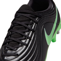 Nike Tiempo Maestro Academy Crampons Vissés Chaussures de Foot (SG) Anti-Clog Noir Vert Vif Gris Argenté