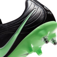 Nike Tiempo Maestro Academy Crampons Vissés Chaussures de Foot (SG) Anti-Clog Noir Vert Vif Gris Argenté