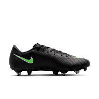 Nike Mercurial Vapor 17 Academy IJzeren-Nop Voetbalschoenen (SG) Anti-Clog Zwart Felgroen Zilvergrijs