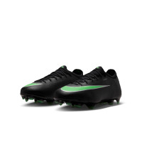 Nike Mercurial Vapor 17 Pro Gras Voetbalschoenen (FG) Kids Zwart Felgroen Zilvergrijs