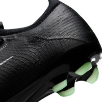 Nike Mercurial Vapor 17 Pro Gras Voetbalschoenen (FG) Kids Zwart Felgroen Zilvergrijs