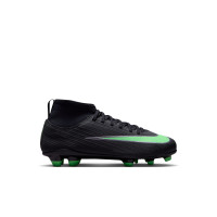 Nike Zoom Mercurial Superfly 11 Club Gazon Naturel Artificiel Chaussures de Foot (MG) Enfants Tout-Petits Noir Vert Vif Gris Arg