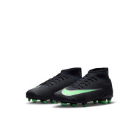 Nike Zoom Mercurial Superfly 11 Club Gazon Naturel Artificiel Chaussures de Foot (MG) Enfants Tout-Petits Noir Vert Vif Gris Arg