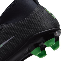 Nike Zoom Mercurial Superfly 11 Club Gazon Naturel Artificiel Chaussures de Foot (MG) Enfants Tout-Petits Noir Vert Vif Gris Arg