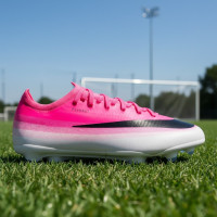 Nike Mercurial Vapor 17 Pro Gazon Naturel Chaussures de Foot (FG) Enfants Rose Vif Blanc Noir