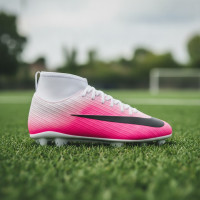Nike Zoom Mercurial Superfly 11 Club Gazon Naturel Artificiel Chaussures de Foot (MG) Enfants Rose Vif Blanc Noir