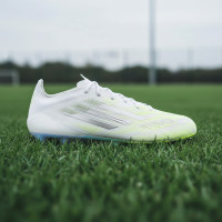 adidas F50 Sparkfusion Elite Low Gras / Kunstgras Voetbalschoenen (MG) Dames Wit Grijs Neongeel
