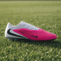 Nike Phantom 6 Low Elite Gras Voetbalschoenen (FG) Wit Felroze Zwart