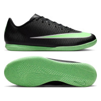 Nike Mercurial Vapor 17 Club Chaussures de Foot en Salle (IN) Noir Vert Vif Gris Argenté