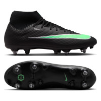 Nike Zoom Mercurial Superfly 11 Academy Crampons Vissés Chaussures de Foot (SG) Anti-Clog Noir Vert Vif Gris Argenté