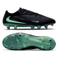 Nike Phantom 6 Low Elite Crampons Vissés Chaussures de Foot (SG) Pro Player Noir Vert Vif