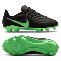 Nike Tiempo Maestro Club Gazon Naturel Artificiel Chaussures de Foot (MG) Enfants Noir Vert Vif Gris Argenté