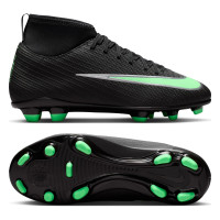 Nike Zoom Mercurial Superfly 11 Club Gazon Naturel Artificiel Chaussures de Foot (MG) Enfants Noir Vert Vif Gris Argenté