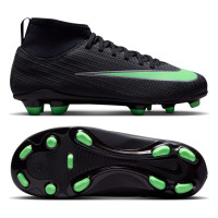 Nike Zoom Mercurial Superfly 11 Club Gazon Naturel Artificiel Chaussures de Foot (MG) Enfants Tout-Petits Noir Vert Vif Gris Arg
