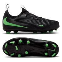 Nike Phantom 6 Low Academy Gazon Naturel Artificiel Chaussures de Foot (MG) Enfants Noir Vert Vif