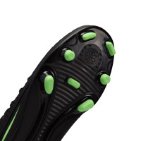 Nike Phantom 6 High Club Gazon Naturel Artificiel Chaussures de Foot (MG) Enfants Noir Vert Vif