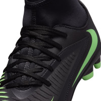 Nike Phantom 6 High Club Gazon Naturel Artificiel Chaussures de Foot (MG) Enfants Noir Vert Vif