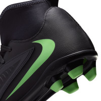 Nike Phantom 6 High Club Gazon Naturel Artificiel Chaussures de Foot (MG) Enfants Noir Vert Vif
