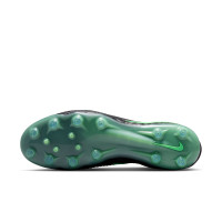 Nike Phantom 6 Low Elite Gazon Artificiel Chaussures de Foot (AG) Noir Vert Vif