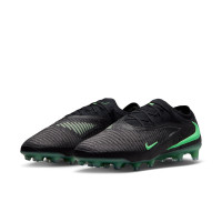 Nike Phantom 6 Low Elite Gazon Artificiel Chaussures de Foot (AG) Noir Vert Vif