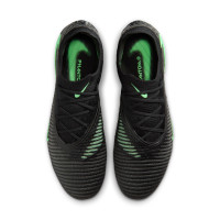 Nike Phantom 6 Low Elite Gazon Artificiel Chaussures de Foot (AG) Noir Vert Vif