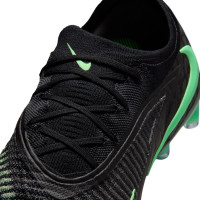 Nike Phantom 6 Low Elite Gazon Artificiel Chaussures de Foot (AG) Noir Vert Vif