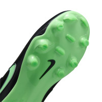 Nike Tiempo Maestro Academy Gazon Naturel Artificiel Chaussures de Foot (MG) Enfants Noir Vert Vif Gris Argenté