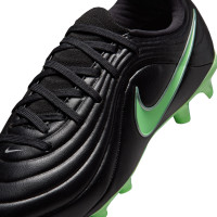 Nike Tiempo Maestro Academy Gazon Naturel Artificiel Chaussures de Foot (MG) Enfants Noir Vert Vif Gris Argenté