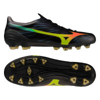 Mizuno Alpha III Pro Gras Voetbalschoenen (FG) Zwart Lava Oranje
