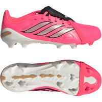 adidas Predator League FT Gras Voetbalschoenen (FG) Kids Felroze Zilvergrijs Zwart Goud