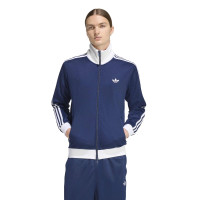 Survêtement classique adidas à fermeture éclair intégrale bleu foncé et blanc