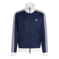 Survêtement classique adidas à fermeture éclair intégrale bleu foncé et blanc